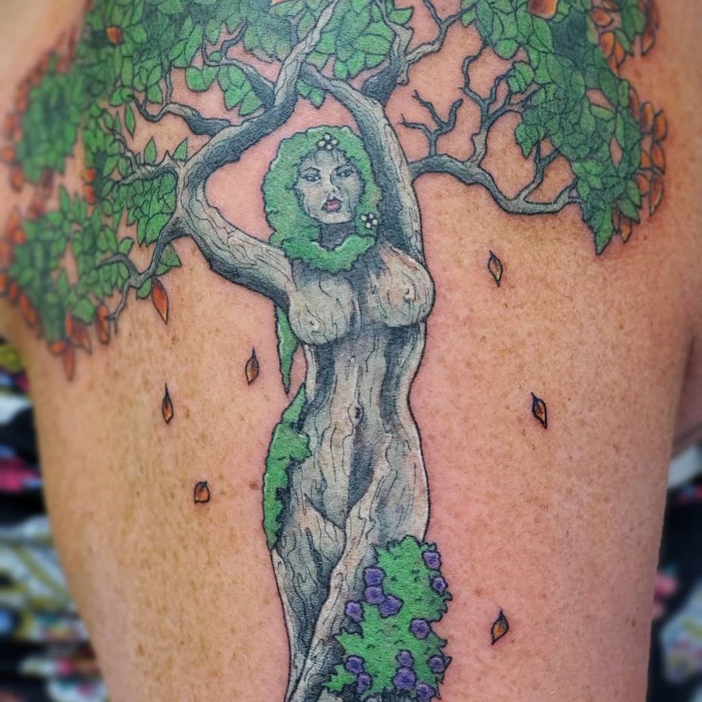 Green Mystical Tree Tattoo by Danyel w Click A Tree