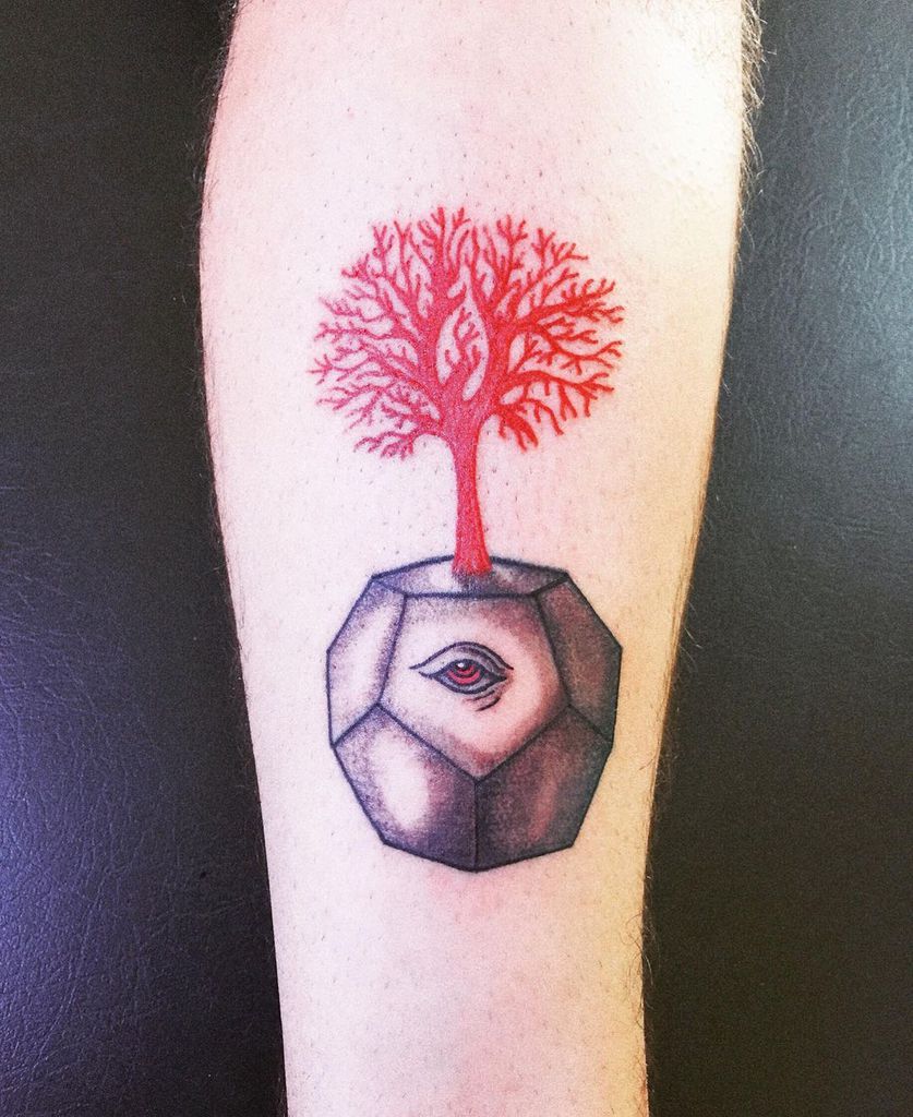Red Tree Tattoo with Eye by Diana w Click A Tree