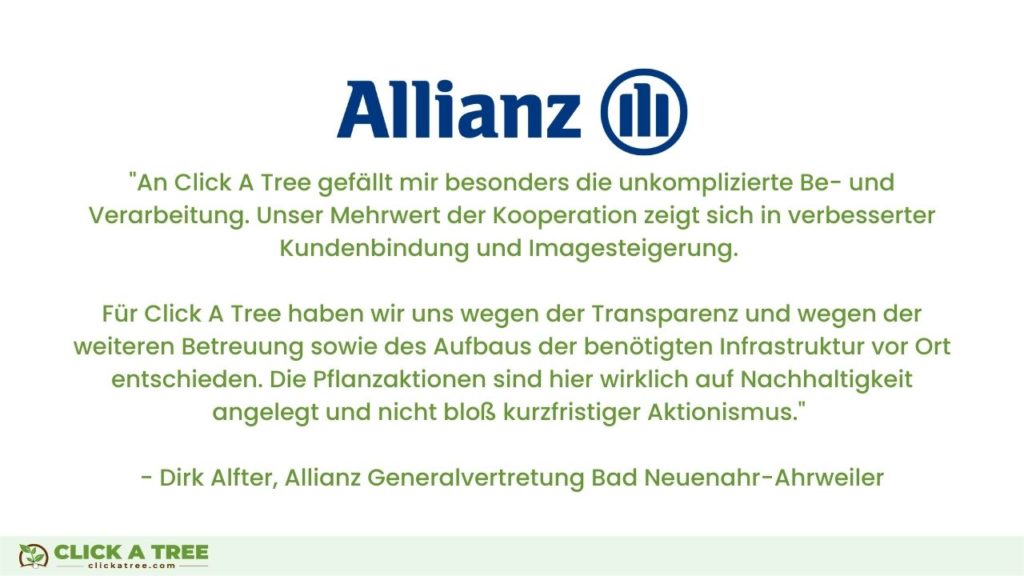 Wieso die Allianz mit Click A Tree Bäume pflanzt