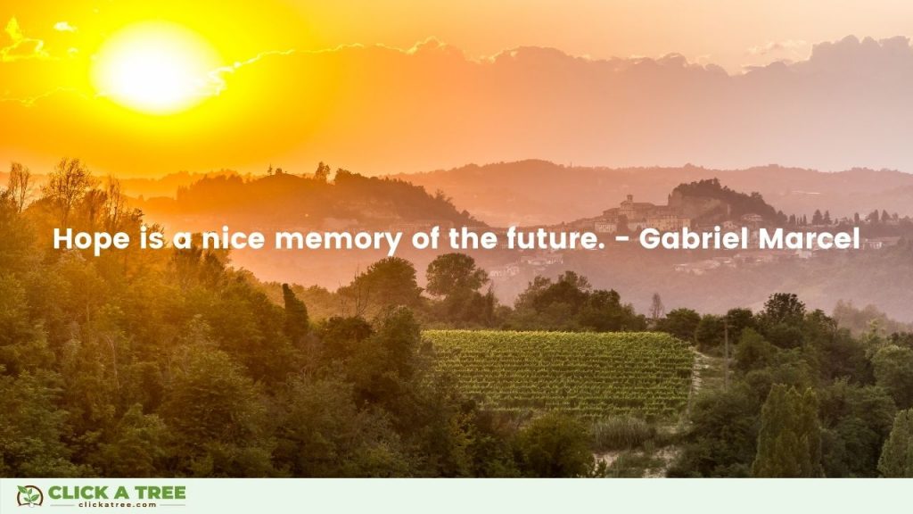 Hope is a nice memory of the future. Gabriel Marcel Quote by Click A Tree
