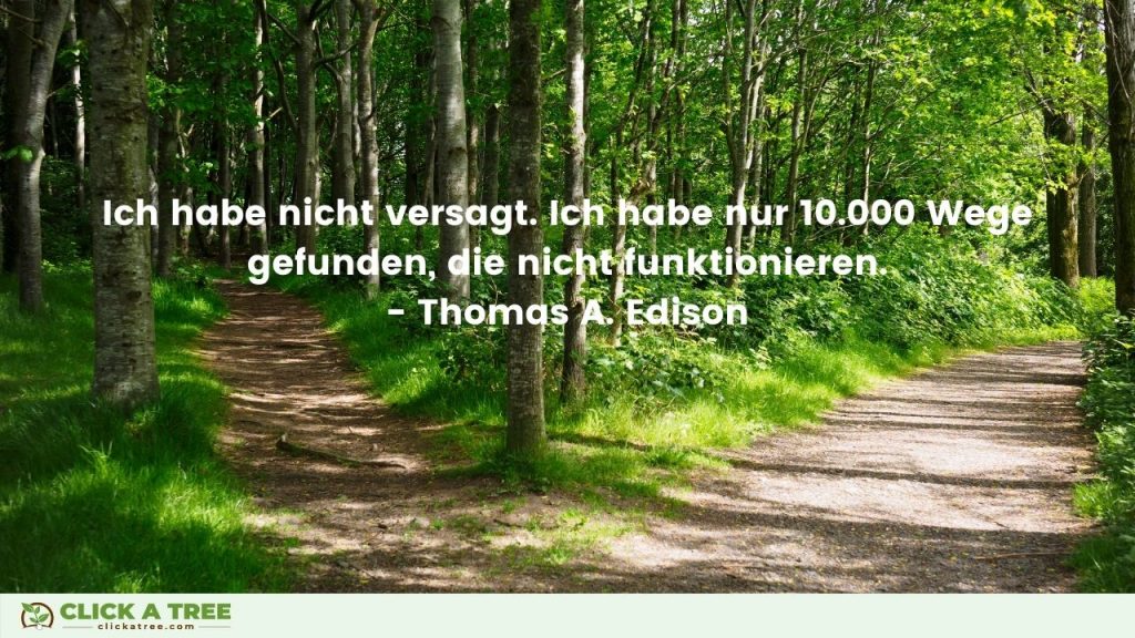 Ich hae nicht versagt. ich habe nur 10.000 Wege gefunden die nicht funktionieren. Thomas A. Edison. Click A Tree