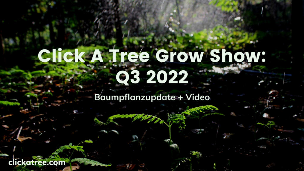 Click A Tree Grow Show: Q3 2022 Baumpflanztupdate + Video